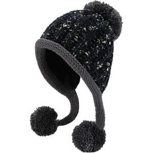 🔥 Huamulan Ear Flaps Sherpa Ski Women Black Peruvian Beanie Snow Pom Pom Hats